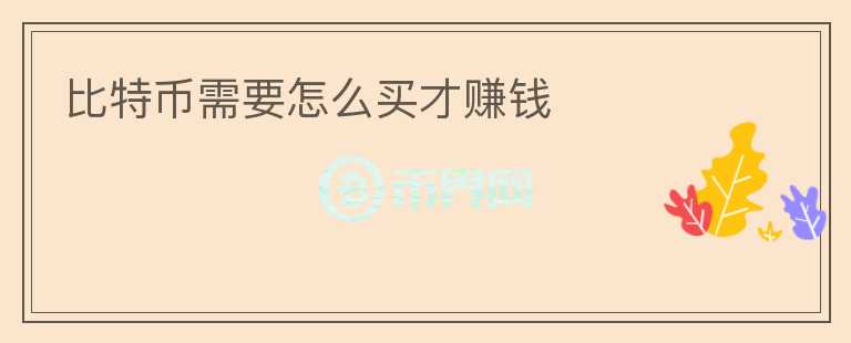 比特幣需要怎么買才賺錢