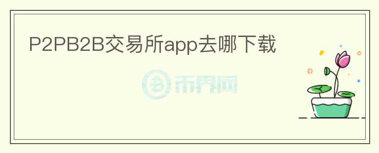 P2PB2B交易所app去哪下載