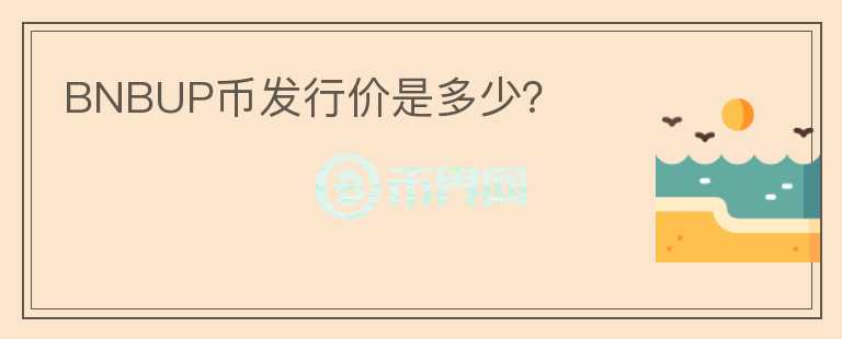 BNBUP幣發(fā)行價是多少？