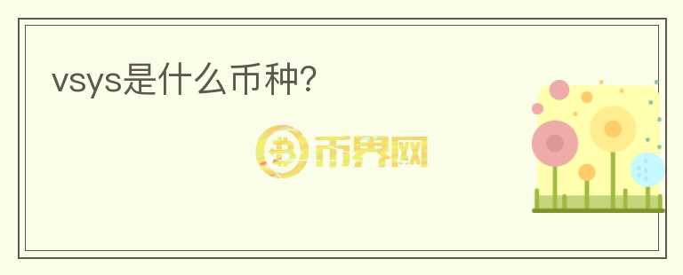 vsys是什么幣種?