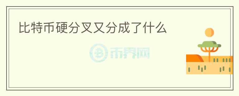 比特幣硬分叉又分成了什么