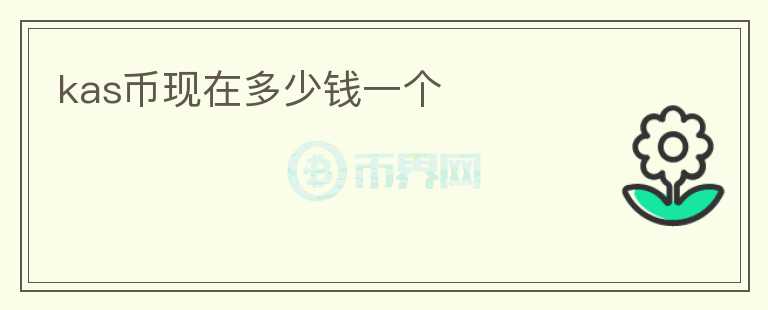 kas幣現(xiàn)在多少錢一個