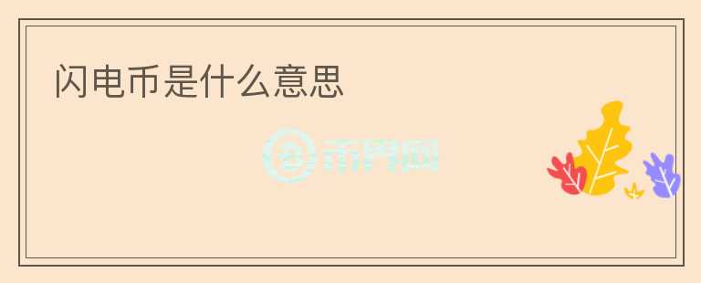 閃電幣是什么意思