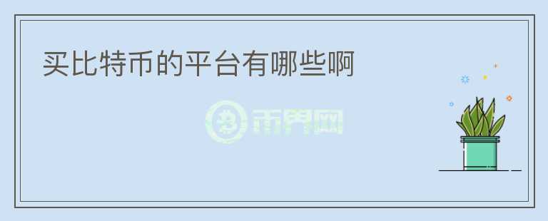 買比特幣的平臺有哪些啊