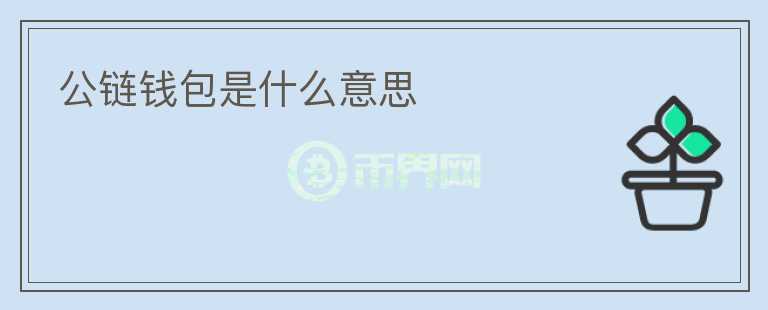 公鏈錢包是什么意思