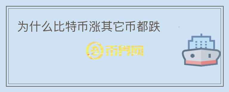 為什么比特幣漲其它幣都跌