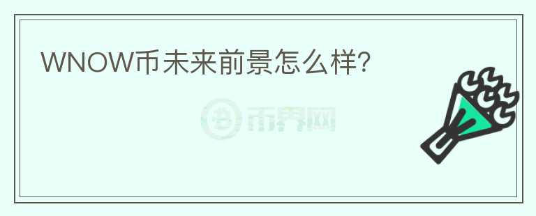 WNOW幣未來前景怎么樣？