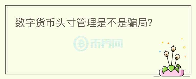數(shù)字貨幣頭寸管理是不是騙局？
