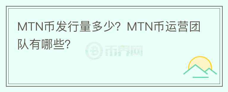 MTN幣發(fā)行量多少？MTN幣運營團隊有哪些？
