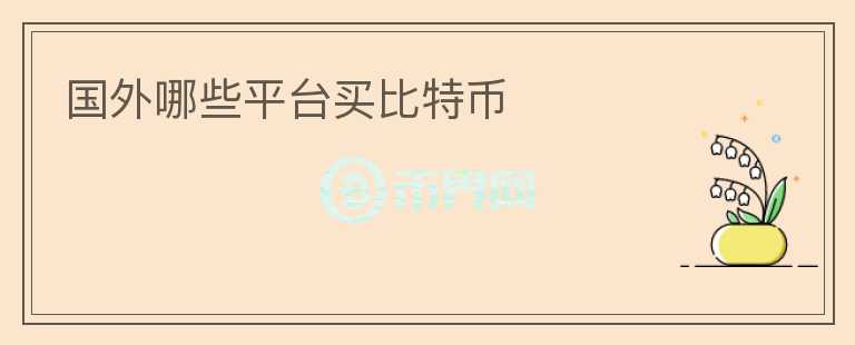 國(guó)外哪些平臺(tái)買(mǎi)比特幣