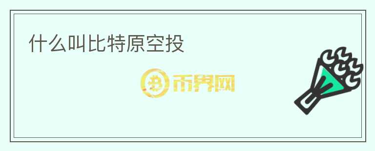 什么叫比特原空投
