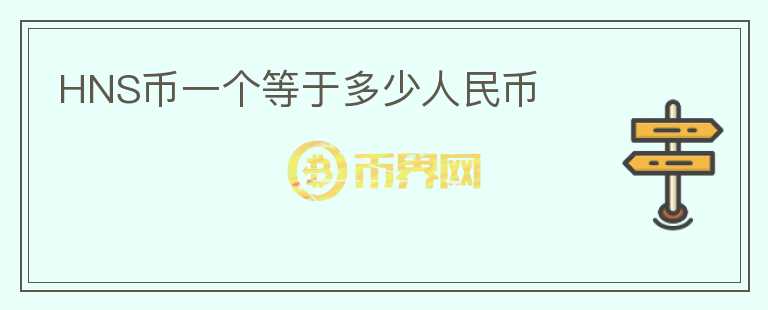 HNS幣一個(gè)等于多少人民幣