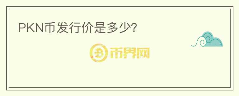 PKN幣發(fā)行價是多少？