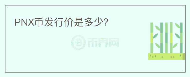 PNX幣發(fā)行價是多少？