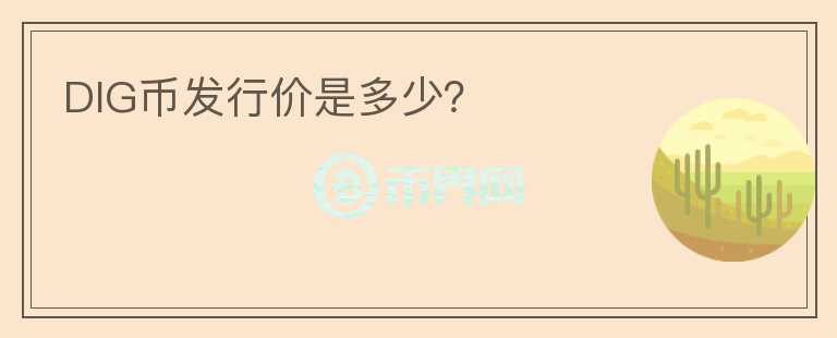 DIG幣發(fā)行價是多少？