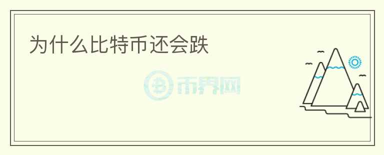 為什么比特幣還會(huì)跌