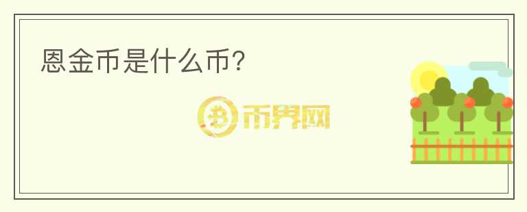 恩金幣是什么幣？