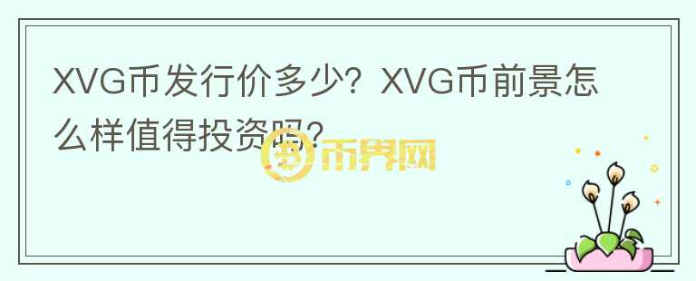 XVG幣發(fā)行價多少？XVG幣前景怎么樣值得投資嗎？