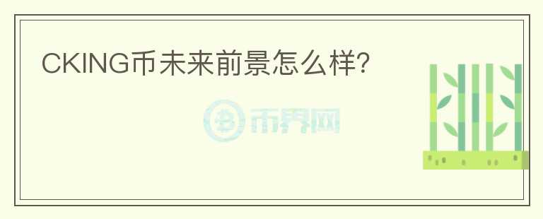 CKING幣未來前景怎么樣？