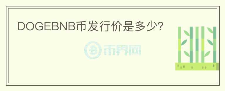 DOGEBNB幣發(fā)行價是多少？