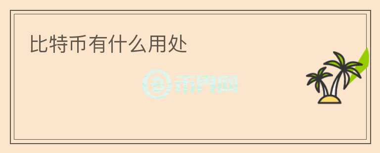 比特幣有什么用處