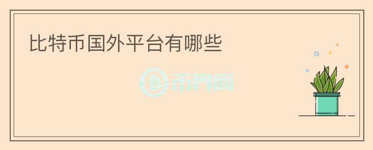 比特幣國外平臺有哪些
