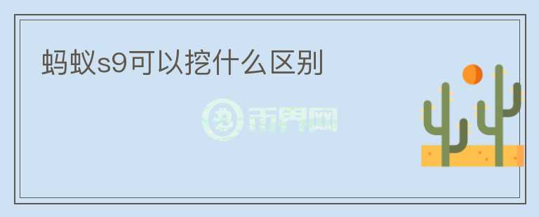 螞蟻s9可以挖什么區(qū)別
