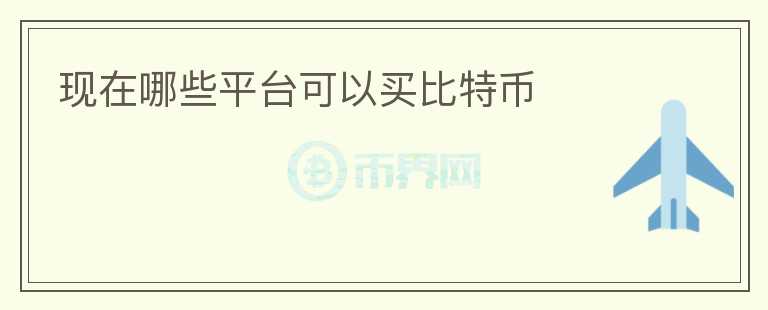 現(xiàn)在哪些平臺可以買比特幣