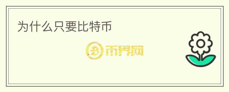 為什么只要比特幣