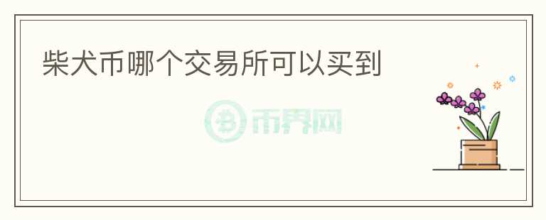 柴犬幣哪個(gè)交易所可以買到