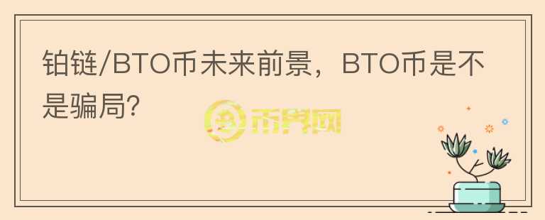 鉑鏈/BTO幣未來前景，BTO幣是不是騙局？