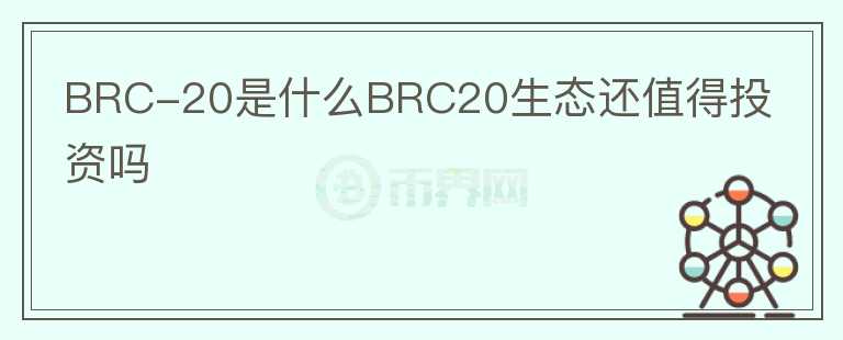 BRC-20是什么BRC20生態(tài)還值得投資嗎