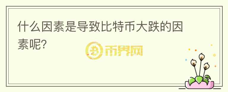什么因素是導(dǎo)致比特幣大跌的因素呢？