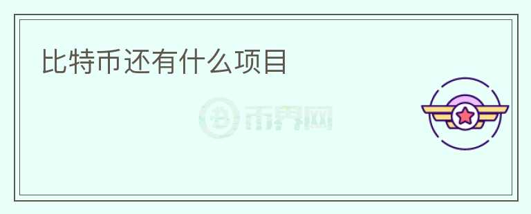 比特幣還有什么項(xiàng)目