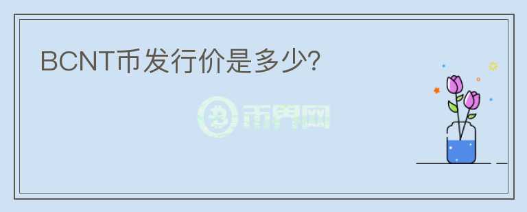 BCNT幣發(fā)行價(jià)是多少？