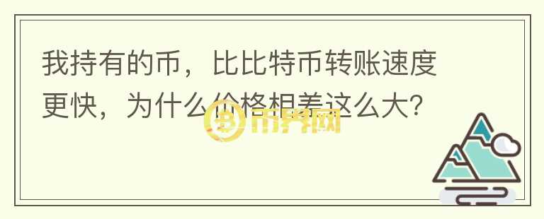 我持有的幣，比比特幣轉(zhuǎn)賬速度更快，為什么價格相差這么大？