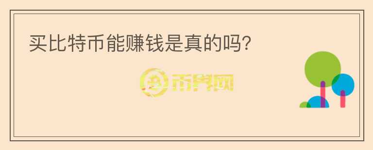 買比特幣能賺錢是真的嗎？