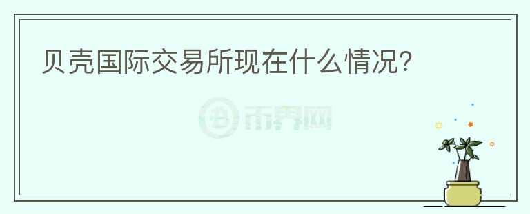 貝殼國(guó)際交易所現(xiàn)在什么情況？