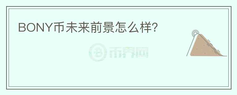 BONY幣未來前景怎么樣？