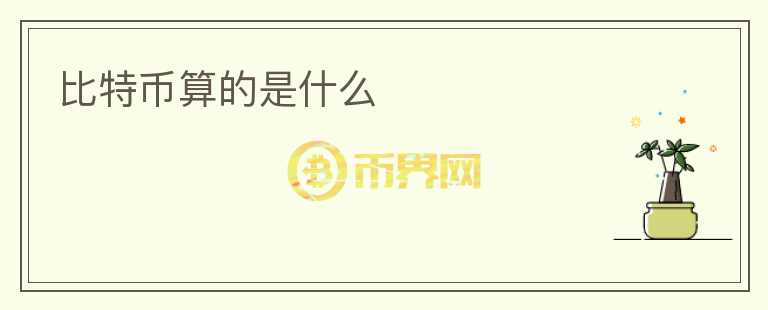 比特幣算的是什么