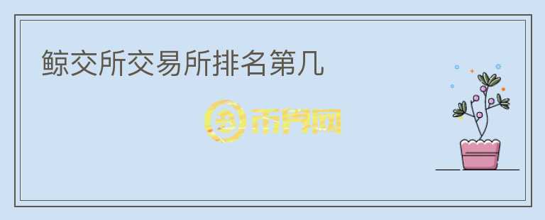 鯨交所交易所排名第幾