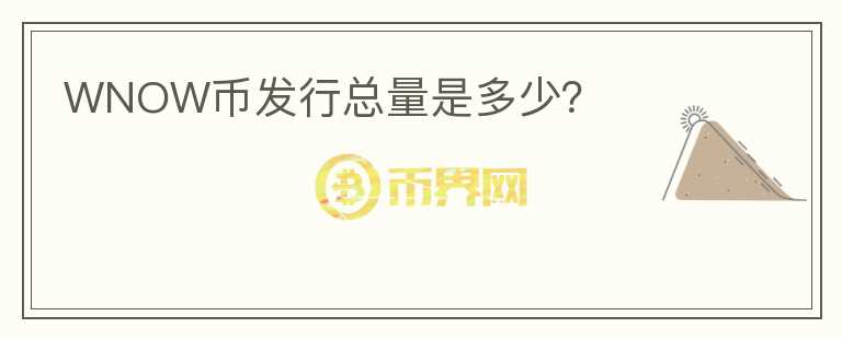 WNOW幣發(fā)行總量是多少？