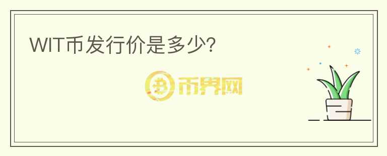 WIT幣發(fā)行價(jià)是多少？