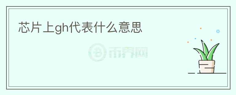 芯片上gh代表什么意思