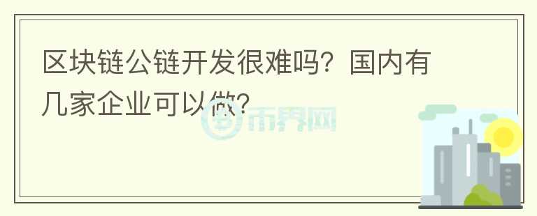 區(qū)塊鏈公鏈開(kāi)發(fā)很難嗎？國(guó)內(nèi)有幾家企業(yè)可以做？