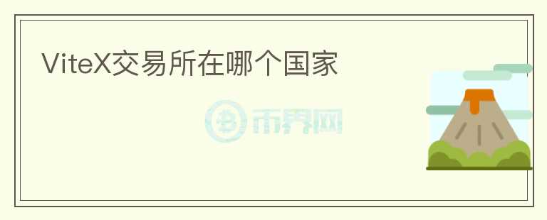 ViteX交易所在哪個國家