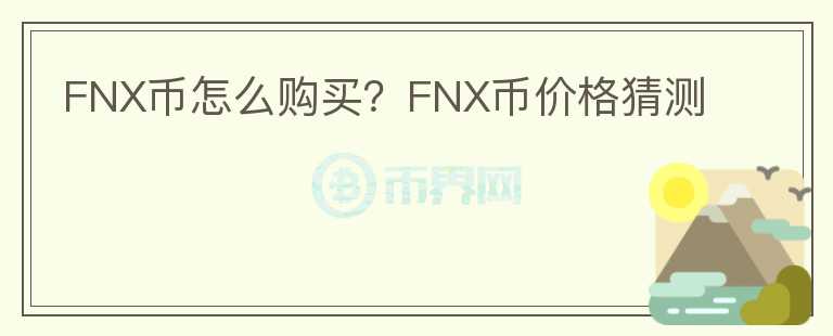 FNX幣怎么購(gòu)買？FNX幣價(jià)格猜測(cè)