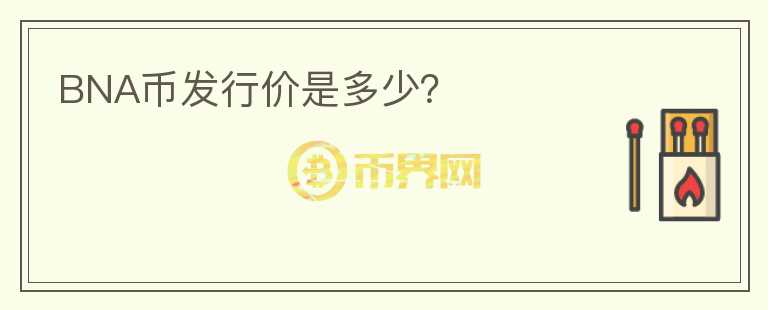 BNA幣發(fā)行價(jià)是多少？