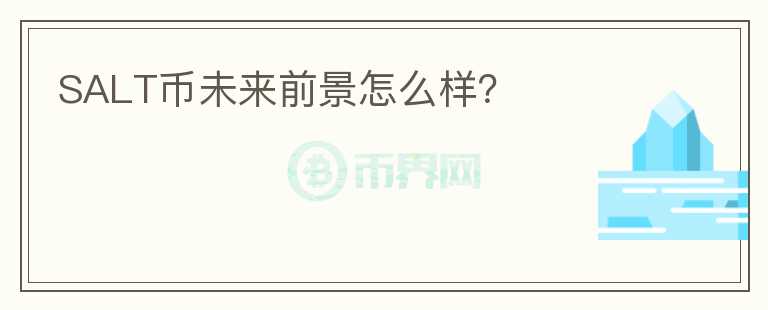 SALT幣未來前景怎么樣？