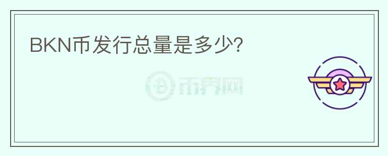 BKN幣發(fā)行總量是多少？